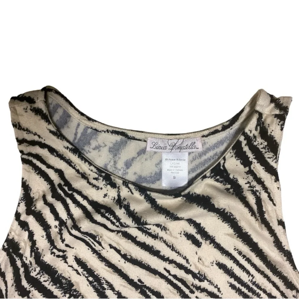 Linea Donatella Zebra-Print Hacci Knit Tank Top & Pants Pajama Set Size Small - Picture 4 of 12